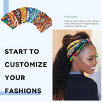 Yeshan Women's Wide Boho Knotted Non-Slip Turban Headwraps - Stretchy Bandeau Hair Bands for Sports, Yoga, Workouts, Pack of 8