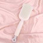 Retractable Air Cushion Massage Comb for Woman, Comfortable Self-Cleaning Detangling Hair Clean Brush with Pull Ring Anti-Static Comb for All Hair Types (White)