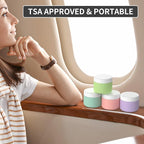 ME.FAN Travel Containers for Toiletries, TSA Approved 2 oz Silicone Cream Jars, Leak-proof Journey Containers, Trip Accessories with Lid for Cosmetic Face Hand Body Cream 4 Pack White Lid Bright