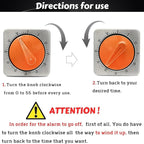 Orange Kitchen Timers for Cooking, Chef Cooking Timer Clock with Loud Alarm,100% Mechanical Desk Timer - No Batteries Required - Magnetic Backing, Exquisite Stainless Steel Body - Countdown Reminder