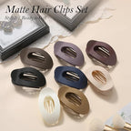 Upgraded 8 Pack French Flat Hair Clips for Women Girls, Matte Lay Flat Claw Clips, Large No-Slip Claw clips for Thick&Thin Hair, Strong Hold Styling Barrettes Accessories for Daily Styling(Multicolor)