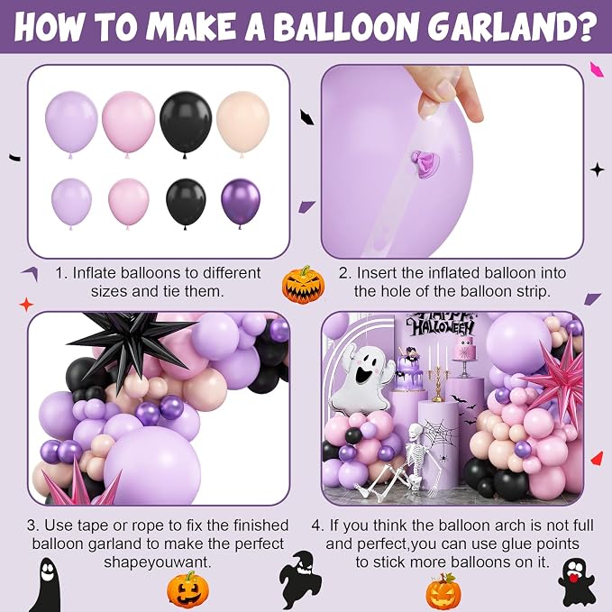 Pastel Halloween Balloon Arch Kit - Image 7