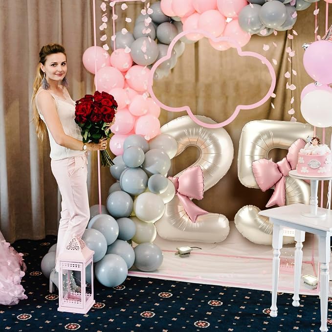 40 Inch Cream Number 5 Balloon - Image 6