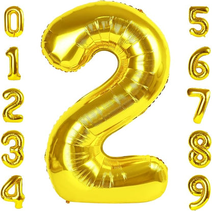 Number Balloon Gold Number 2 for 2nd 22 Birthday Party Decorations, 40 Inch | by Mluchee