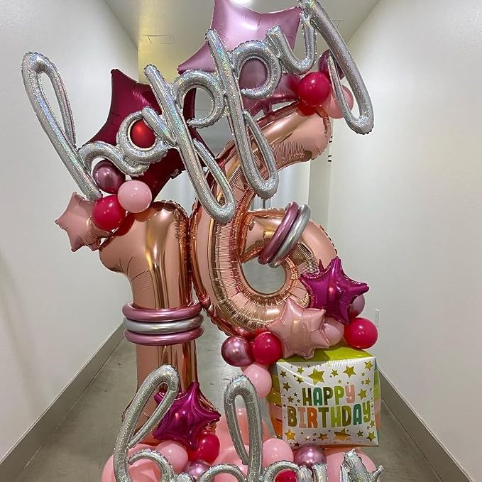 Rose Gold 16 Number Balloons, 40 Inch Big Giant Jumbo 16 or 61 Balloon Numbers - Image 5
