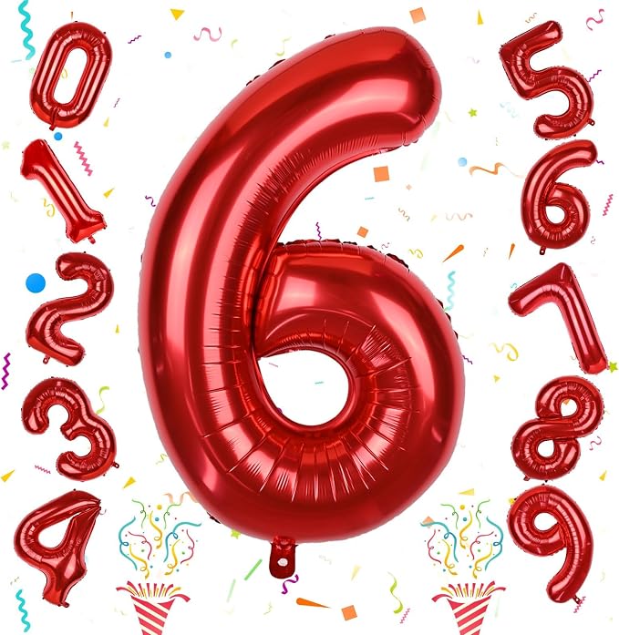 Large Number Balloons 6 for Boys by Isndare