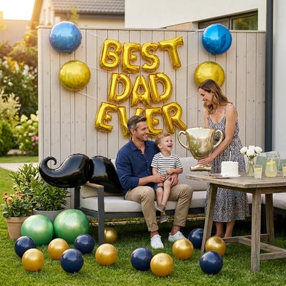 45 PCS Fathers Day Gift for Dad Happy Birthday Foil Balloon Party Decorations - Image 5