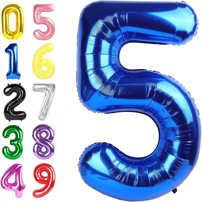 Number Balloons 40 Inch Blue 4 Balloon by Argthjy