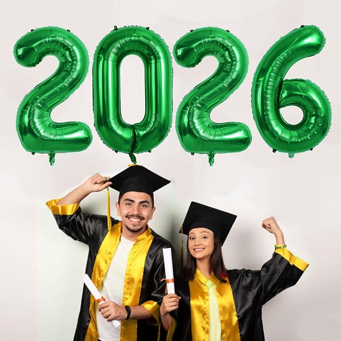 TONIFUL 2026 Graduation Balloons 42Inch Dark Green 2026 Number Balloons - Image 4