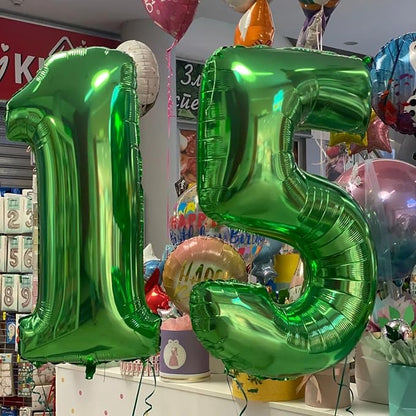 Green Number 5 Balloon 40 Inch, 5th Birthday Party Decorations Men Women | Foil - Image 7
