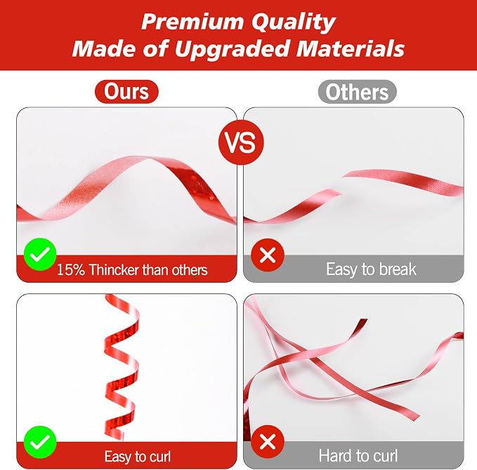 500 Yard Red Ribbon Curling Balloon String, Christmas Ribbons - Image 2