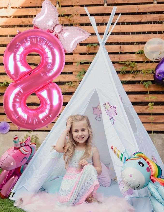 40 inch Pink Number 8 Balloon - Image 5