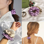 LILYSILK Silk Hair Scrunchies/Ties for Frizz & Breakage Prevention, 100% Mulberry, No Damage, Elastic ponytail Holders, 1Pc, Lavender