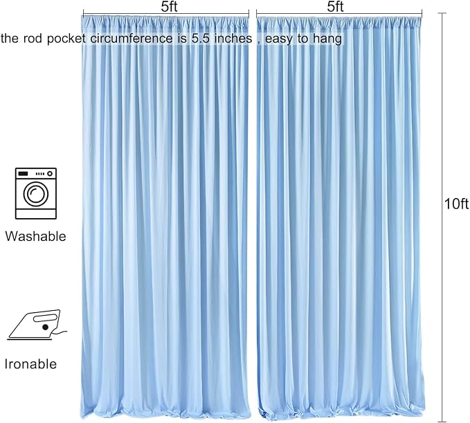 AK TRADING CO. 10 feet x 10 feet Polyester Backdrop Drapes Curtains Panels - Image 3