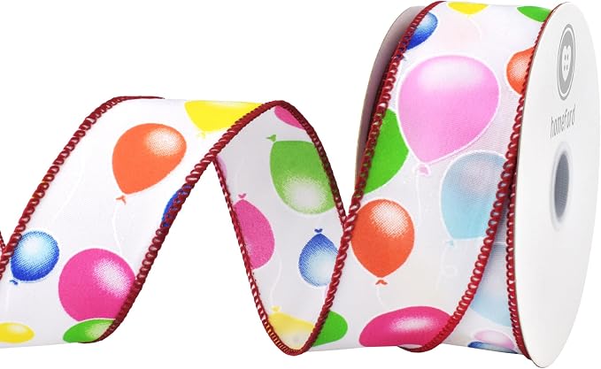 Party Balloons Celebration Wired Ribbon, 1-1/2-inch - Image 2