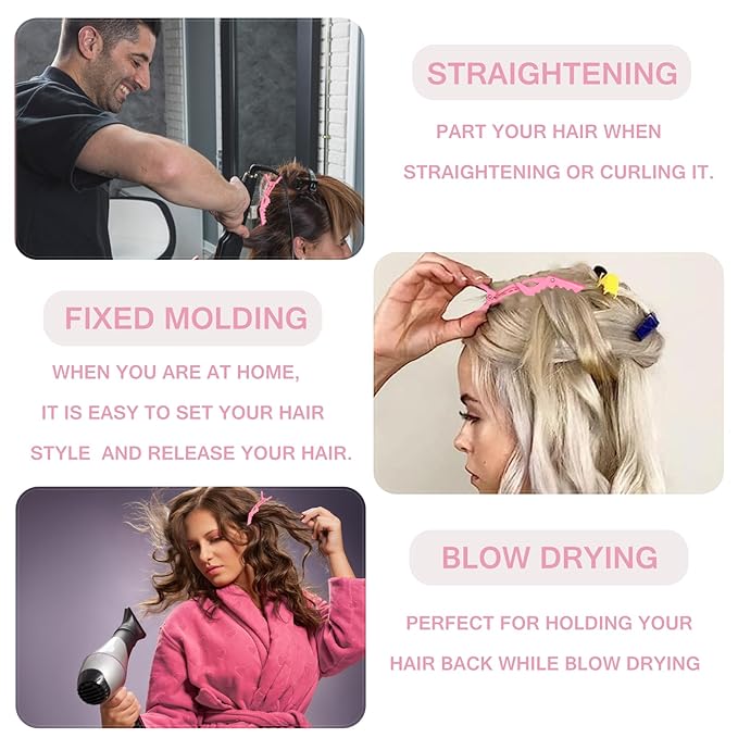Detangler Brush Set for 3a,4c,Wig/Thick/Wavy/Curly/Wet Slick Back Hair Brushes,Rat Tail Combs,8-Row,Edge Brush,For braiding,teasing,parting,styling,kids,girls,women(Pink)