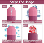 XHJRI Ice Face Roller Massager,Ice Cube Roller for Face, Eyes and Neck Naturally Conditioning and Skin Care,De-Puff Eye Bags,Reduce Migraine Pain,Reusable Massage Silicone Ice Mold (Rose)