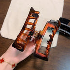 Rhinestone Hair Claw Clips for Women, Vintage Acrylic Large Crystal Jaw Clamps Luxury Elegant Rectangle Plastic Claw Clip with Strong Hold for Thin Thick Hair Fashion Wedding Party Accessories（2 Pack)