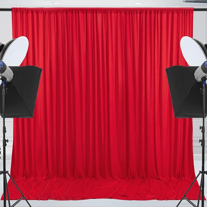 10x10ft Wrinkle Free Red Backdrop Curtain - Image 6