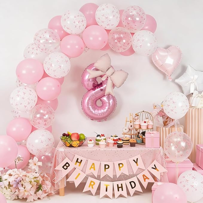 8th Pink Bow Birthday Decorations - Image 6
