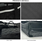 Mesh Shower Caddy Portable Quick Dry Tote Bag with Zipper & 2 Pockets, Large Caddy Mesh Shower Organizer for College Dorm, Swimming, Gym, Beach, Travel Essentials (Black)