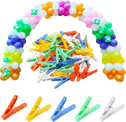 LemonRoad 50 Pack Colorful Balloon Arch Clips Plastic Spring Clamps - Image 7