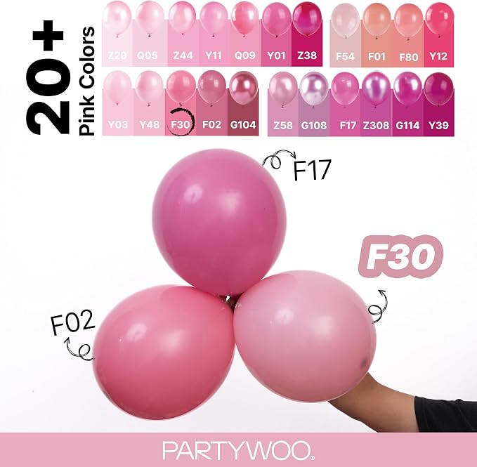 PartyWoo Mauve Dusty Balloons 100pcs Pink Rose Boho Netural Color | 18 12 10 5 - Image 4