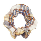 Colorful Plaid Bandana Scrunchies - 6PCS Hair Ties for Women (Assorted Patterns)