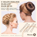 Bobby Pins Set Brown – Hair Kit with U Shape Pins, Spiral Pin & Snap Clips, for Women & Girls, Ideal for Buns, Updos, Weddings & Parties