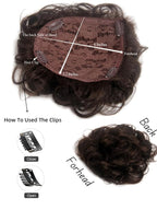 H&Bwig Men Short Toppers Hairpiece Brown with Clips in Hair Extensions for Covering White Loss Hair Toupee
