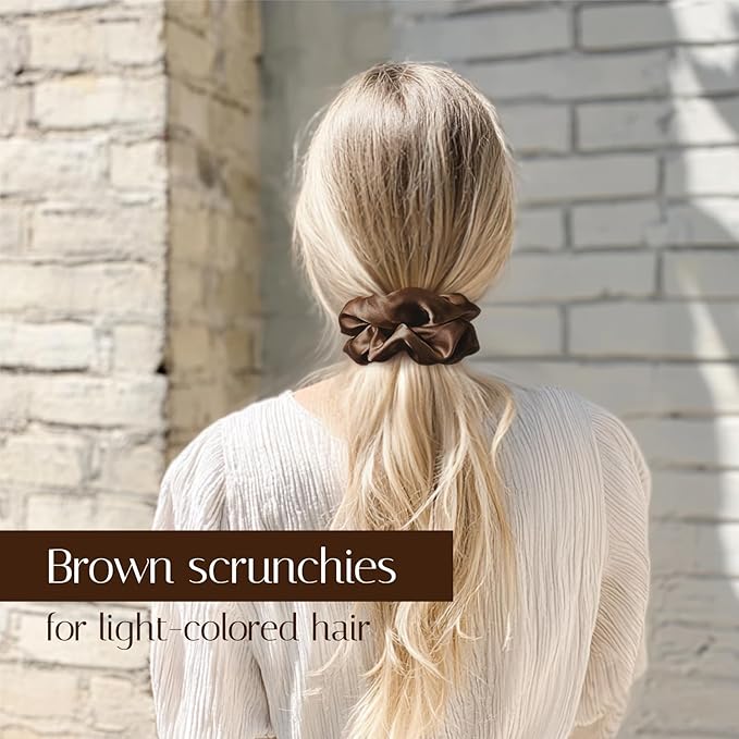 OLESILK Silk Scrunchies Oversized 100% Mulberry: Large for Long Thick Hair, Soft and Smooth for No Damage Hair Care Sleeping, Vintage Fashion