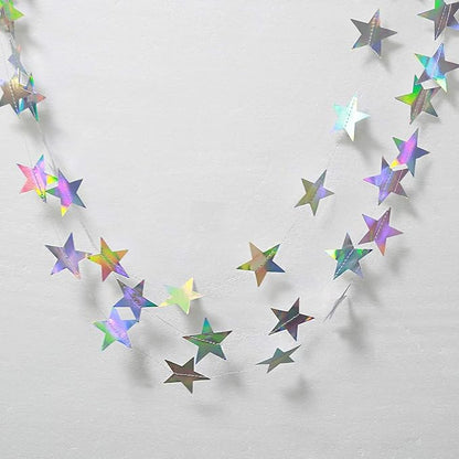Iridescent Shining Star Hanging Garland Iridescent Hanging Sparkling Star - Image 2