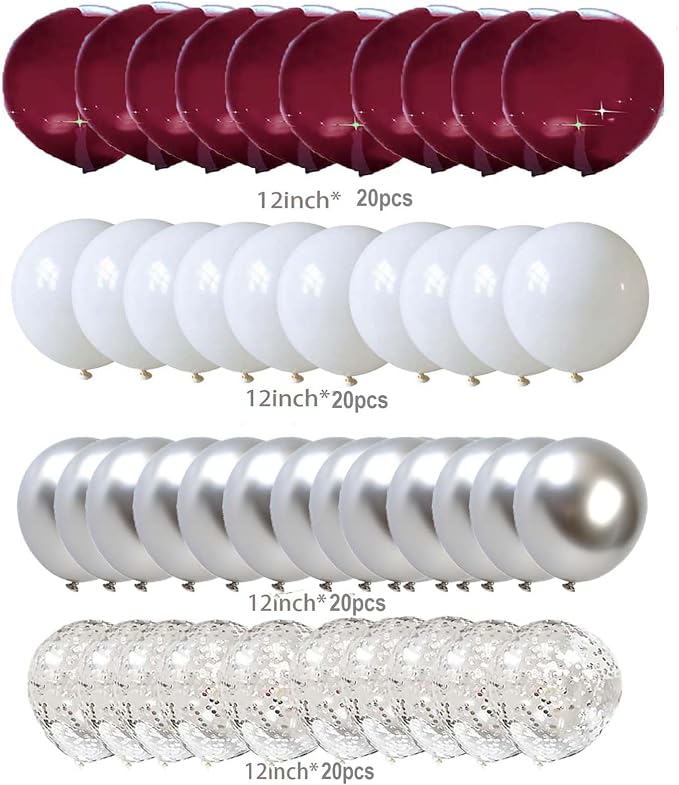 Maroon Graduation Decorations/Maroon White Graduation Party Decorations - Image 4