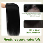 HAIR Toppers for Women Real Human Hair Clip in Silk Base 150 Density 6x7inch 75 grams Jet Black Color 16inch all real huamn hair healthy for Women with Thinning Crown (#1 16inch)
