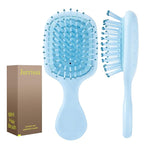 Mini Hair Bursh for Women Men and Kids, Protable Travel Size Hair Brush for Pockets Purses, Mini Detangler Brushes for All Hair Types, Small Paddle Brush for Detangling(Blue)