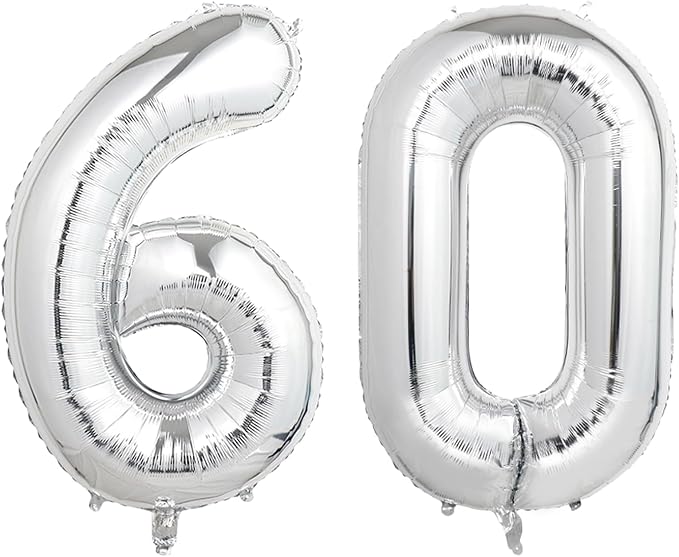 Number Balloons Silver Party Balloon by United-UnicornsParty