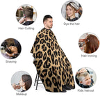 Men Women Cool Cheetah Leopard Print Hairdresser Cape, Extra Long Hairdresser Apron for Barbers, Profession Barbershop Supplies