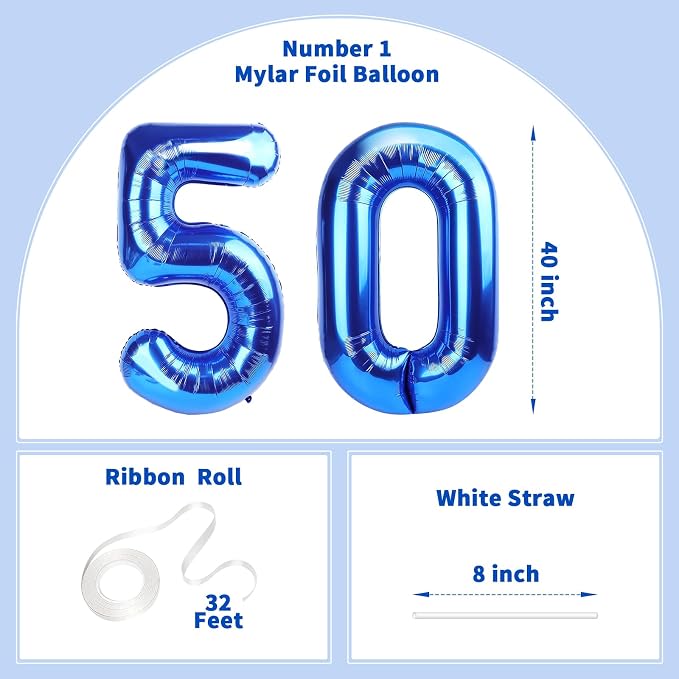 Number Balloons Navy Blue Balloons - Image 2
