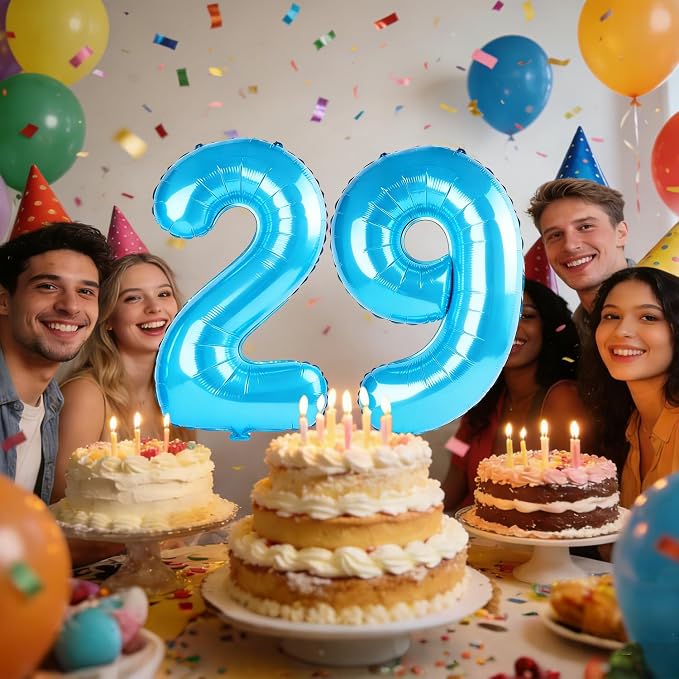 40 Inch Number 29 Balloons for 29th Birthday Party Decorations, 0-100 Jewelry - Image 2
