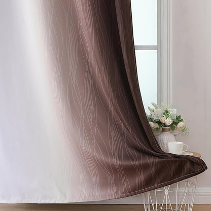 Brown and Greyish White Blackout Curtains - Image 6