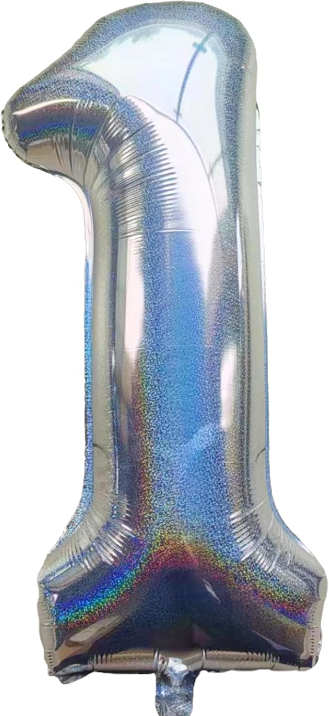 Jonhamwelbor 40 Inch Laser Silver Number 1 Balloon Foil Mylar Giant Balloon by Jonhamwelbor