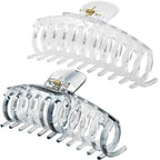 5.5 Inches Extra Large Hair Clips for Long Thick Hair Women’s Jumbo Hair Claw Clips 2 Counts in Set Hair Accessories(clear and grey)