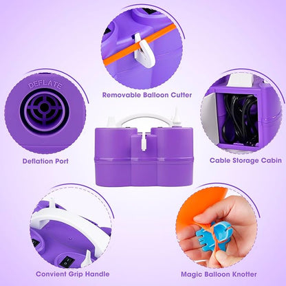 3-in-1 Electric Air Pump for Inflatables and Balloons, Dual Nozzle Inflator - Image 7