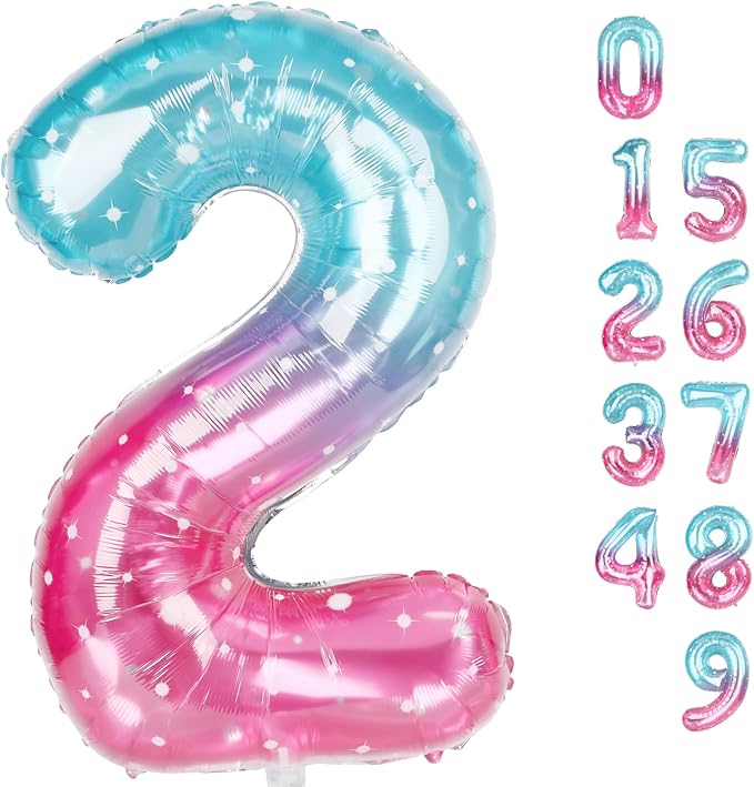 Number 2 Balloon 40 Inch for 2nd 22 Birthday Decorations, by Mluchee