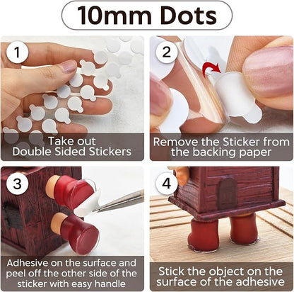 JIEHENG 300Pcs Double Sided Dot Stickers Removable, 0.4" Adhesive Putty Stickers - Image 2