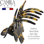 Camila Paris CP3472 French Hair Clip for Women, Hand-Made Hair Side Clips, 3 inch Girls Hair Claw Clips Jaw Fashion Durable Styling Hair Accessories for Women, Strong Hold No Slip Grip, Made in France