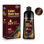 Instant chestnut brown Hair Dye Shampoo 3 in 1 for Gray hair, Herbal Color Shampoo champu para canas for Women and Men,100% Gray Hair Coverage, Hair Shampoo colors 500ml