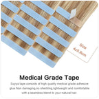 SUYYA Invisible Tape in Hair Extensions Human Hair Seamless Injected Hand-Tied Pro Quality Virgin Human Hair Tape Ins Ash Blonde Highlighted Bleach Blonde 20PCS 50G/Pack Straight(22 inch #P18/613)