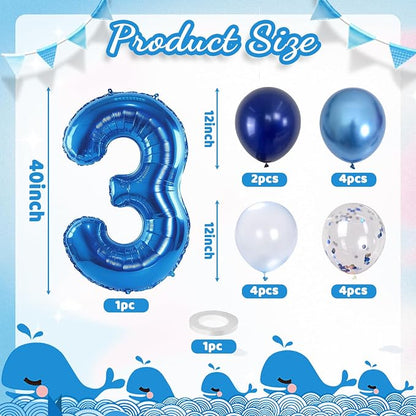 Navy Blue 3rd Birthday Balloon - Image 2