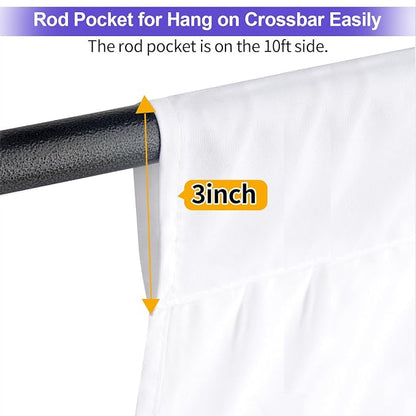 JINSUI White Backdrop Curtain for Photoshoot, Large Fabric 10x20 ft | Thick - Image 4